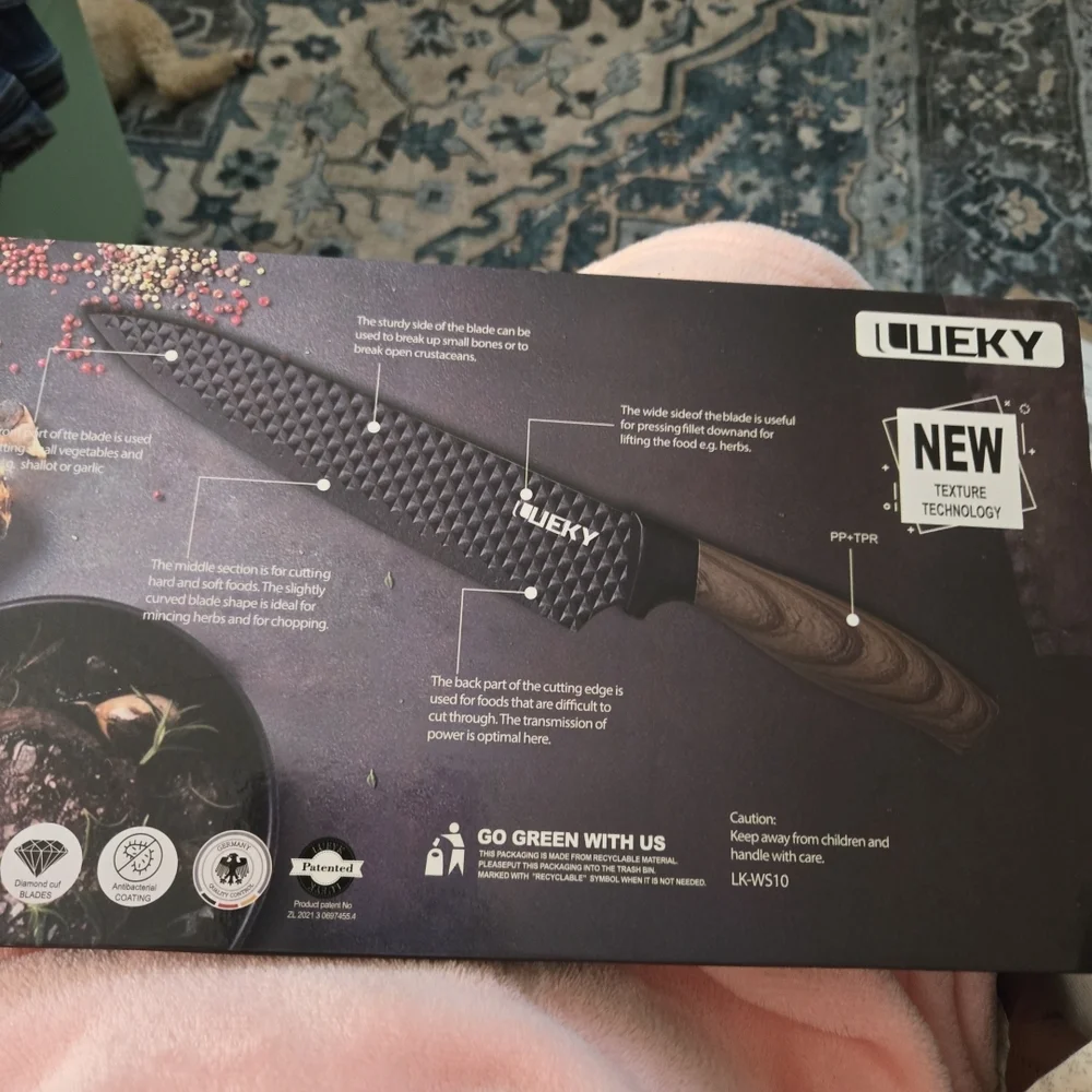 6 Pcs Kitchen Knives Set Stainless Steel Cleaver Scissors Peeler Chef's Gift Box